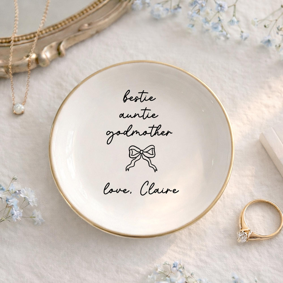 Godmother Proposal Keepsake Ring Dish | Godmother Birthday Gift | Gold Rim Heart Dish with Name Bow | Trinket Dish Keepsake cc5c742f-3ed3-43ed-8288-11c874cd9e29-4.jpg