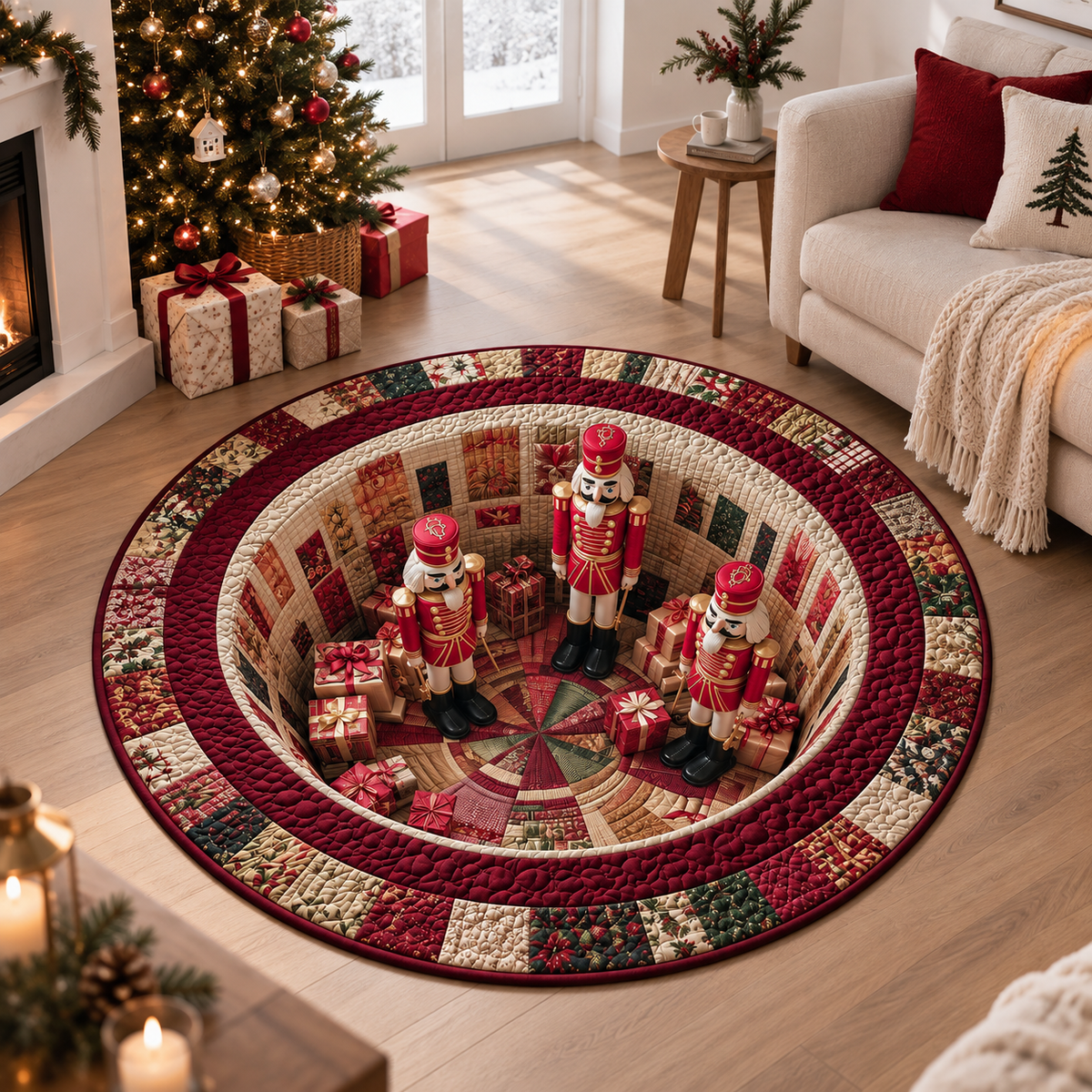 This Floor Is Nuts! – Nutcracker 3D Optical Illusion Christmas Quilted Rug, Burgundy Round Area Rug for Living Room & Bedroom, Festive Holiday Home Decor and Funny Gift for Nutcracker Lovers cc7573e7-eee8-48eb-aebe-1bc671de9e81-j1.png
