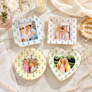 Personalized Photo Bestie Jewelry Dish, Best Friend Ceramic Trinket Dish, Bestie Striped Floral Ring Holder, Gift For Her cc7c281a-f9c9-47fb-a987-f58acf69a55f-banner-1.png