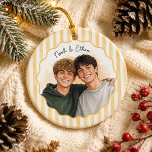 Personalized Watercolor Portrait Ceramic Ornament, Custom Couple Photo Ornament, Engagement Gift, Wedding Keepsake, Anniversary Gift cc9cf5c1-b25e-4475-900b-528bebeed92c-ggggggggggg-7-.webp