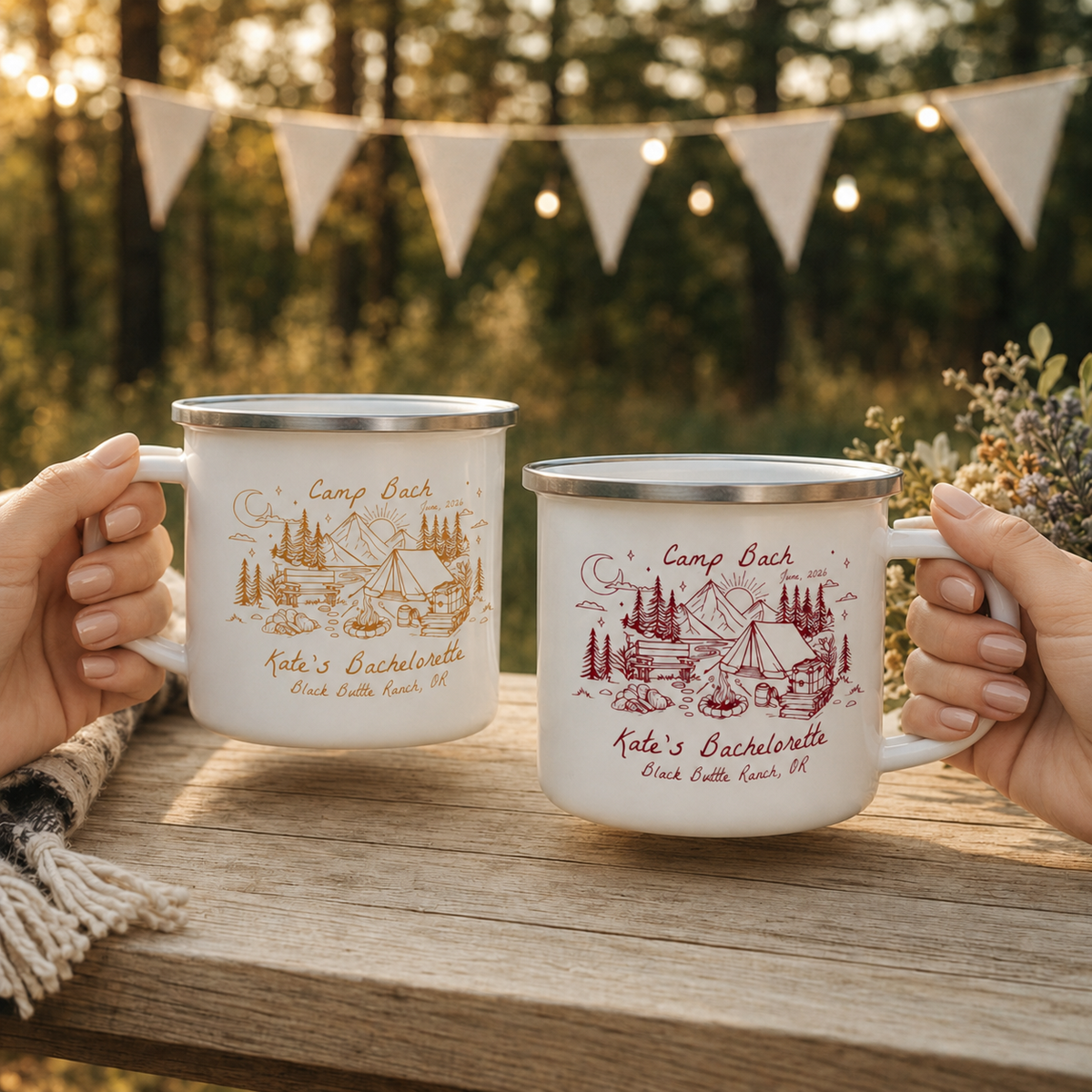 Personalized Campfire Enamel Mug for Camp Bachelorette, Camping Cabin Bach Club Mug ccbe577e-a54b-4e77-a8e9-4b56811812d1-banner-5.png