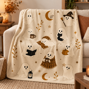Cute Ghost Halloween Blanket, Cozy Halloween Throw Blanket, Neutral Beige Ghost Decor, Spooky Season Plush Blanket, Fall Couch Blanket Gift ccc43aa8-61e9-4fd5-a689-dc7752a434ce-2b11e66f-6de8-4972-bdfc-ba6f9da86d89.png