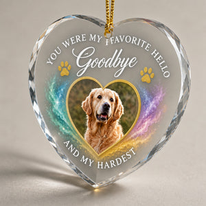 Pet Memorial Heart Photo Ornament – Favorite Hello Hardest Goodbye - Personalized Transparent Acrylic Ornament ccce772e-4221-41af-b2a8-1b8ba68f075b.jpg