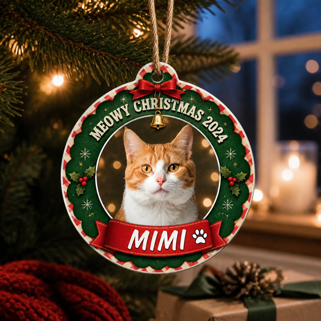 Meowy Christmas Cat Photo Ornament — Custom Name - Personalized Ornament cd11233b-9182-438b-bc5e-a82b6727f771.jpg