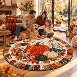 Pumpkin Fall Round Rug, Autumn Quilted Floor Decor, Harvest Area Rug, Thanksgiving Home Decor, Country Pumpkin Rug, Cozy Seasonal Accent cd2d2158-114e-4862-bd77-d2df6238b7ac-9213885b-bd3a-46c5-9fdf-ca1799505a85.png