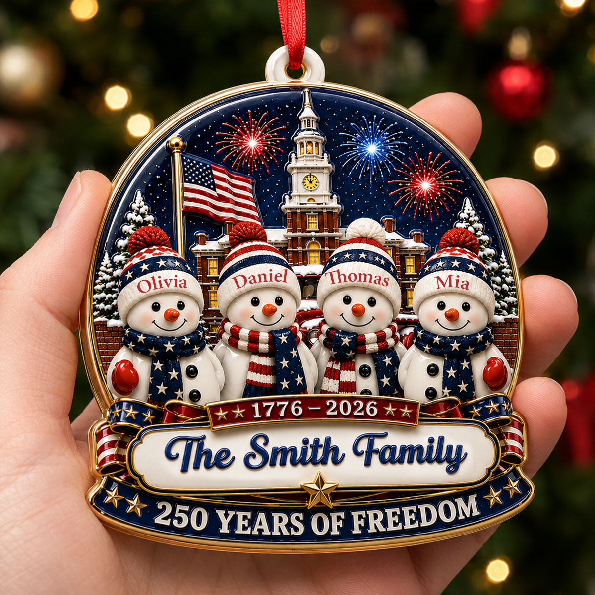 America 250 Snowman Family Christmas - Proud Family Ornament - Real 3D Raised Ornament cd340cf7-9984-4ae2-bb82-3ac88a38f26f-2-9-.jpg