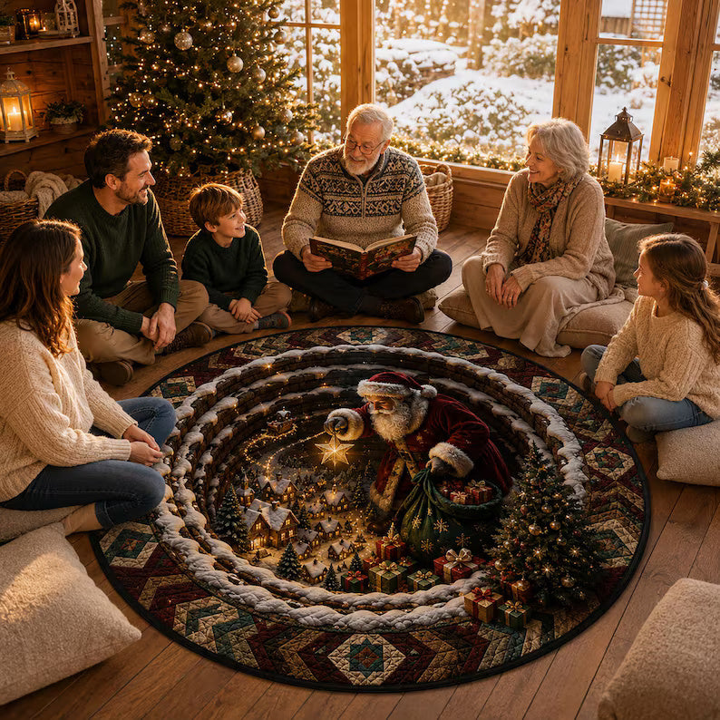 3D Christmas Round Rug | Optical Illusion Santa Claus Mat | Snowy Village Xmas Floor Carpet | Festive Living Room Decor Holiday Family Gift cd3b1fd3-bdbd-4b82-82a9-1adb46619bdc-fdgfd-2-.jpg