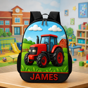 Custom Kids Backpack, Excavator Truck Back To School Backpack, Construction Backpack Birthday ,Gift For Boys, School Bag For Children Toddler