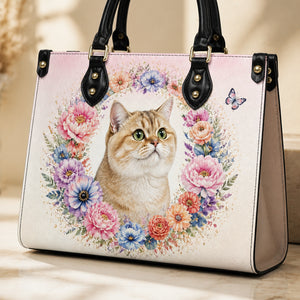 Custom Pet Photo Floral Leather Shoulder Bag - Personalized Leather Shoulder Bag cd732148-1ae3-4c51-992f-234792f87ac2.jpg