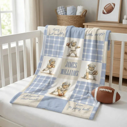 Personalized Football Baby Blanket, Teddy Bear Sports Nursery Decor, Soft Baby Boy Name Blanket, Custom Newborn Boy Gift, Football Nursery cd9bf6e4-fefa-4252-adb1-31c5ae83ea8c-fhgrt-5-.webp