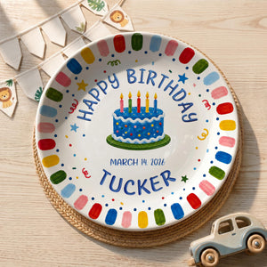 Personalized Birthday Plate, Happy Birthday Ceramic Plate, Colorful Birthday Cake Plate, Custom Birthday Gift, Kids Party Decor cda36b6a-1065-4f19-b18e-93be4af46de3-2.jpg