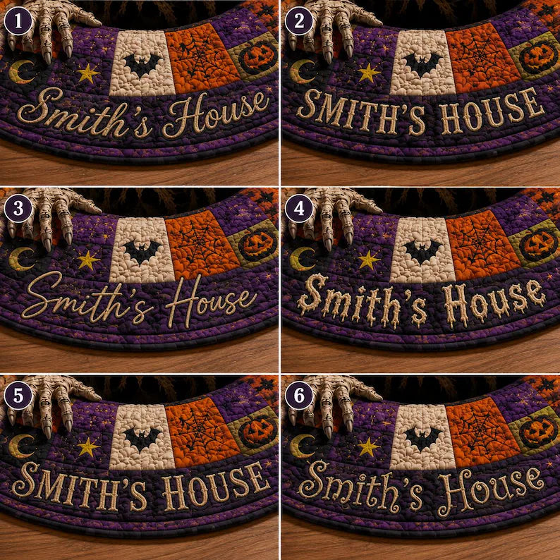 Personalized Quilted Round Halloween Rug, Custom Name Pumpkin Reaper Rug, Spooky Patchwork Decor, Gothic Horror Doormat, Halloween Gift cda72dd7-d3b0-4949-aa02-a887499bdddd-fghfghgf-3-.webp