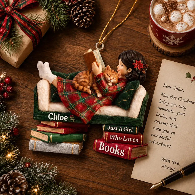 Custom Name Girl Reading Book Christmas Ornament, Just A Girl Who Lovers Books, Book Lover Ornament, Girl Christmas Gift, Holiday Decoration cde4336f-f843-40d4-a7d6-f101ec557de9-hhhhh-4-.webp