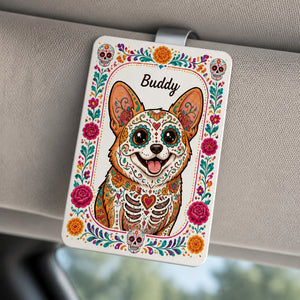 Custom Sugar Skull Pet Car Visor Clip – Photo to Art - Personalized Car Visor Clip cdee1a17-6121-42e5-b487-7225872fe3ee.jpg