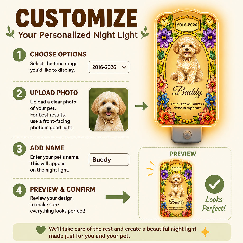 Stained‑Glass Pet Memorial Night Light – Custom Portrait, Name & Years - Personalized Acrylic Night Light cdef4e5f-4e3f-442f-b6e0-a82cc8ad6fcb.jpg