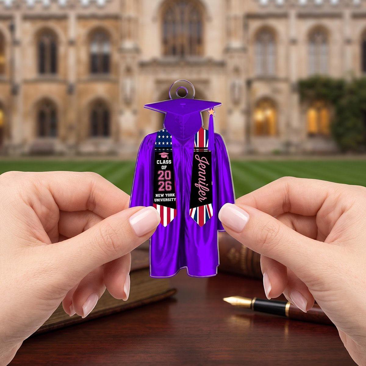 Custom Flags Class of 2026 Stoles Sash Graduation Ornament - Personalized Acrylic Ornament cdf1e370-57be-4fef-aee0-b777e8d3ed49-MOCKUP-6.png