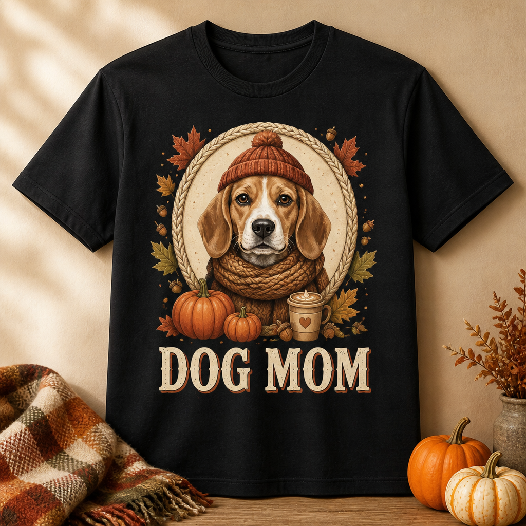 Dog Mom Autumn Pet Portrait Tee - Personalized T-shirt ce01087c-3465-4bfd-859e-53a70f288d47.png