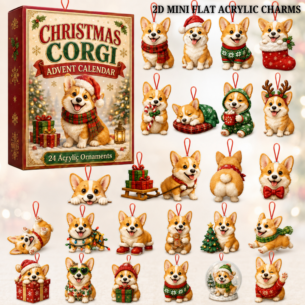 Christmas Corgi Advent Calendar 2026 - 24-Day Festive Countdown, Acrylic Charms Blind Box - Gift For Corgi Lovers ce07fdc8-1524-4895-85b9-08a25ae7cd9d-christmas-corgi-text.png