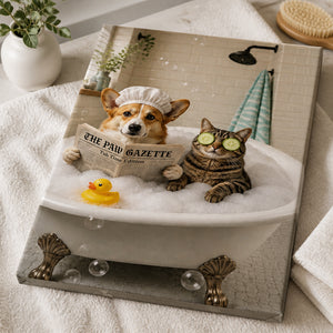 Funny Bathroom Pet Canvas – The Paw Gazette Tub Time - Canvas ce3f0c4a-39e2-42e3-84ba-cb8b17f35286.jpg