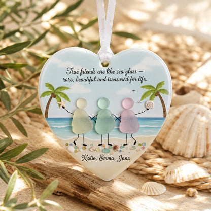 Personalized Sea Glass Friends 3D Effect Printed Ornament, Custom Friendship Gift, Best Friend Christmas Ornament, Beach Lover Keepsake Decor ce445485-8f10-4b0f-941e-b15d32d9faf8-1.jpg
