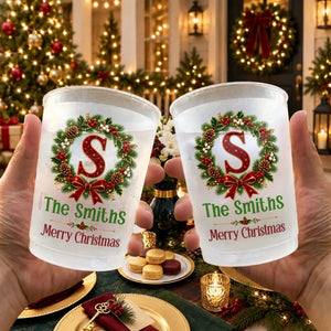 Custom Initial Family Name Christmas Gifts for Families - Personalized Plastic Cups - Christmas Drinkware For Party ce48db41-a36f-4550-80a4-da67e186be58-3.jpeg