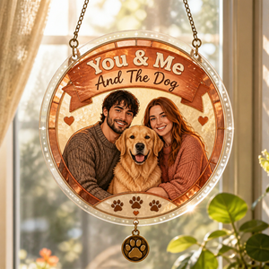 You & Me And The Dog – Custom Couple & Pet Portrait Campfire Mug - Personalized 1 Layered Suncatcher with Charm ce6deb59-ac4b-46ab-a97d-a6179a3e1f95.png