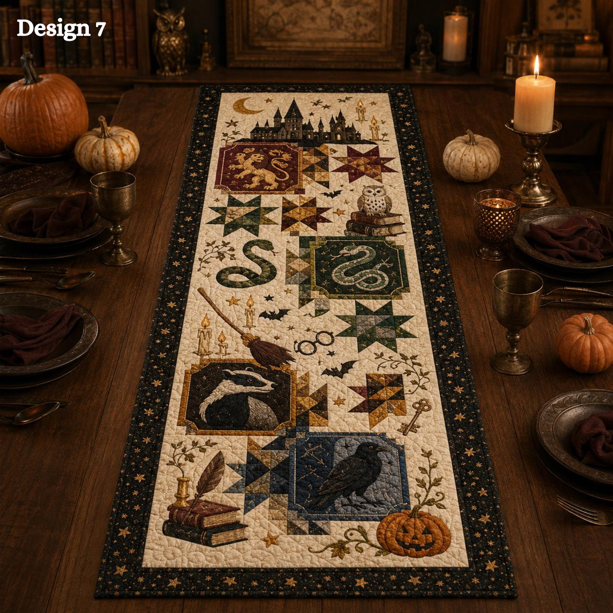 Halloween Quilted Table Runner, Fall Table Runner, Pumpkin Cat Ghost Bat Table Decor, Spooky Autumn Dining Table Runner Halloween Home Decor ce7612aa-0183-415c-8b1a-30f70aec929e-banner-7.png