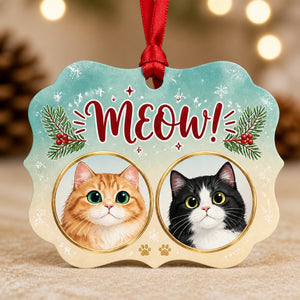 Meow Custom Cat Portrait Ornament – 2 Pets - Personalized Shape Ornament ce780965-5b95-4f92-a7b5-f7dfb7a99b42.jpg