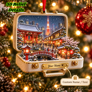 Personalized Tokyo 3D Suitcase Ornament – Custom Name Japan Christmas Keepsake for Tokyo Lovers & Travelers ce84a0c1-d50f-48fd-92bb-f85082fa71e8-mockup-annotated-1789442886445.png