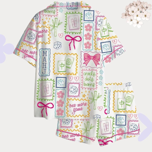 Mahjong Pajama Set – Board Game Loungewear – Gift for Mahjong Lover - Matching Sleepwear ce877fbf-f4a1-4701-9af6-bb12996c3067-7.png