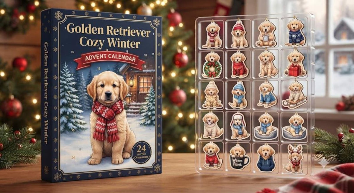 Cozy Winter Golden Retriever Calendar, 24 Acrylic Dog Ornaments, Christmas Countdown Gift Box, Dog Mom Holiday Decor ce8e872b-16ff-42ec-993d-6a6765b515f7-il_1588xN.8600753950_g8nj.jpg