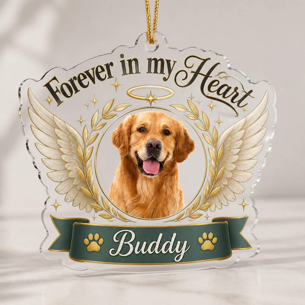 Forever in My Heart Pet Photo Memorial Acrylic Ornament (Custom Photo + Name) - Personalized Transparent Acrylic Ornament ce923993-8081-401a-b0a5-509fe65079ac.jpg