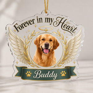Forever in My Heart Pet Photo Memorial Acrylic Ornament (Custom Photo + Name) - Personalized Transparent Acrylic Ornament ce923993-8081-401a-b0a5-509fe65079ac.jpg