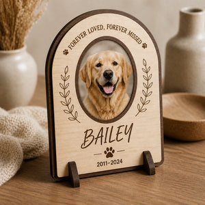 Pet Memorial Standing Plaque — Forever Loved, Forever Missed - Personalized Wooden custom shape Standing 2 layer (5mm) ce924190-6f5d-4cf6-b9f4-7ee5b53b3686.jpg