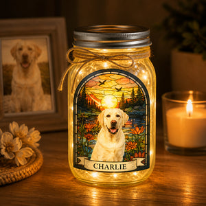 Pet Memorial Mason Jar Light – Photo + Name – "Always With You" - Personalized Mason Jar Light cea8b3ef-42aa-4183-8f6a-d7f47c401707.jpg
