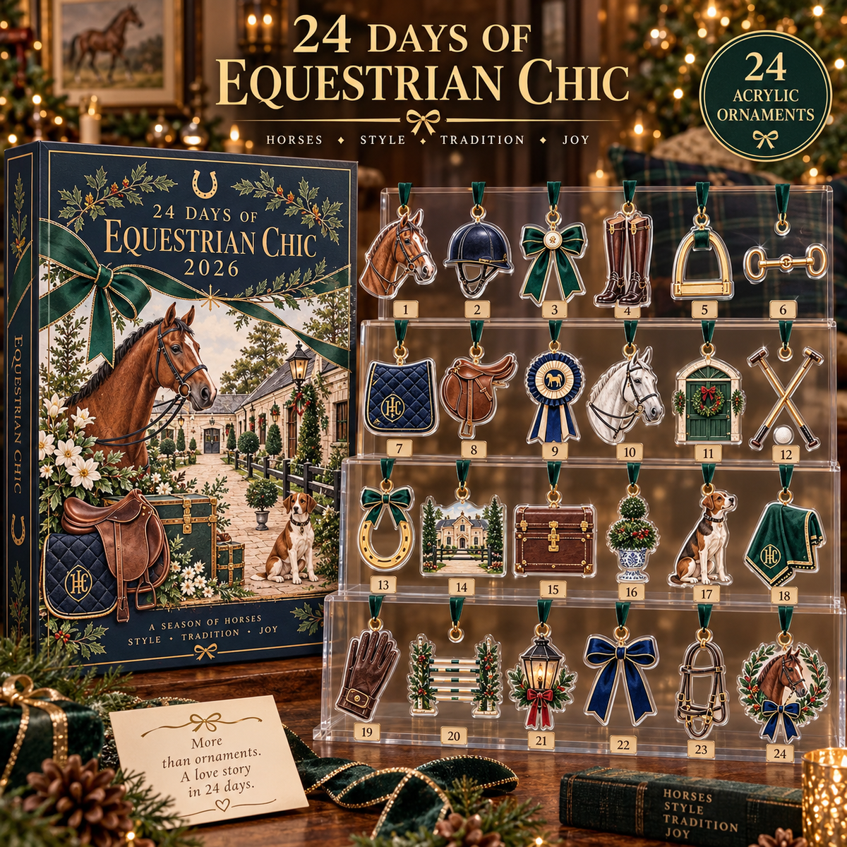 Equestrian Advent Calendar 2026, 24 Day Horse Xmas Countdown, Horse Riding Ornaments, Equestrian Gift for Horse Lover, Rider Holiday Decor cec9492c-6247-4662-87b6-c83d682a6065-dbc80c66-e880-45c2-900a-8b655334afdf.png