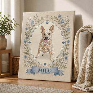 Vintage Botanical Pet Portrait Canvas – Photo Upload - Personalized Canvas ceda38ac-ce11-4624-b924-761ce7b3ce0b.jpg