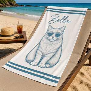 Custom Pet Beach Towel – Retro Sunglasses Portrait with Name - Personalized Beach Towel cefa81b1-4b3d-4a03-848c-845b98640fe4.jpg