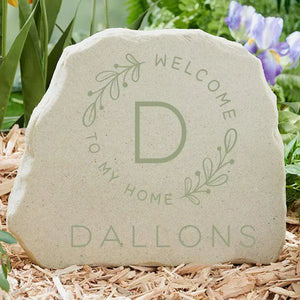 Welcome Wreath Personalized Standing Garden Stone, Outdoor Decor, Personalized Home Decor cefe2284-41ae-410f-b20e-c876aff9fa0f-hfhgffgggfgfhg-4-.webp