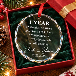Custom Anniversary Counting Time, Custom Year For Couples, Him, Her, Parents - Personalized Ornament cf2065c0-ad4f-475d-8889-d3d16024e5fe-banner-4.jpg