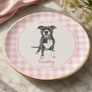 Custom Pet Portrait Ceramic Plate with Name – Botanical Wreath - Personalized Personalized Ceramic Plate cf3f325a-8102-43c4-9512-f425b19ee4be.jpg