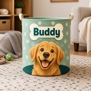 Custom Pet Name Storage Bag – Paw Print Dog Portrait - Personalized Storage Bag cf55b039-b80c-47ee-84a3-d32825ca89a5.jpg