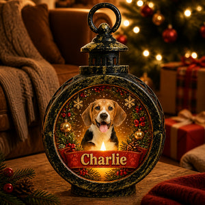 Personalized Pet Photo Christmas Lantern – Custom Name Wreath Scene - Personalized Christmas Lantern LED Flameless Candle cf6728a1-75ab-410b-a717-18870c482214.jpg