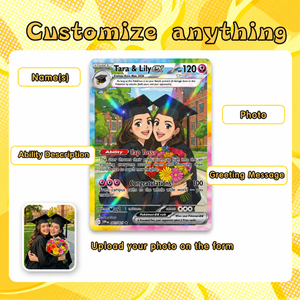 Custom Holographic Poke Style Trading Card Personalized Graduation Gift, Best Friend Printed Anime Portrait Keepsake 2026