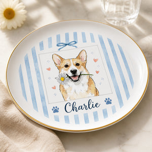 Custom Pet Watercolor Plate with Name – Cameo Laurel Edition - Personalized Personalized Ceramic Plate cf829190-8d73-4233-84c4-cc39e200418c.jpg