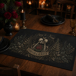 Forever & Always Gothic Botanical Couple Table Runner — Personalized Names & Year - Personalized Table Runner cf8908f3-6902-4c09-a556-3a3c89668c86.jpg