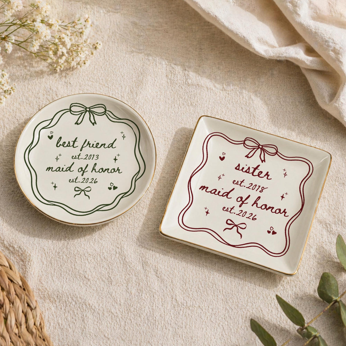 Custom Bridesmaid Jewelry Tray, Personalized Ceramic Ring Dish, Bride Bridal Shower, Friend Bestie Sister Trinket Ring Tray, Maid of Honor cfa5f34c-1d80-477c-bfd5-5e6fda298f9a-3.jpg