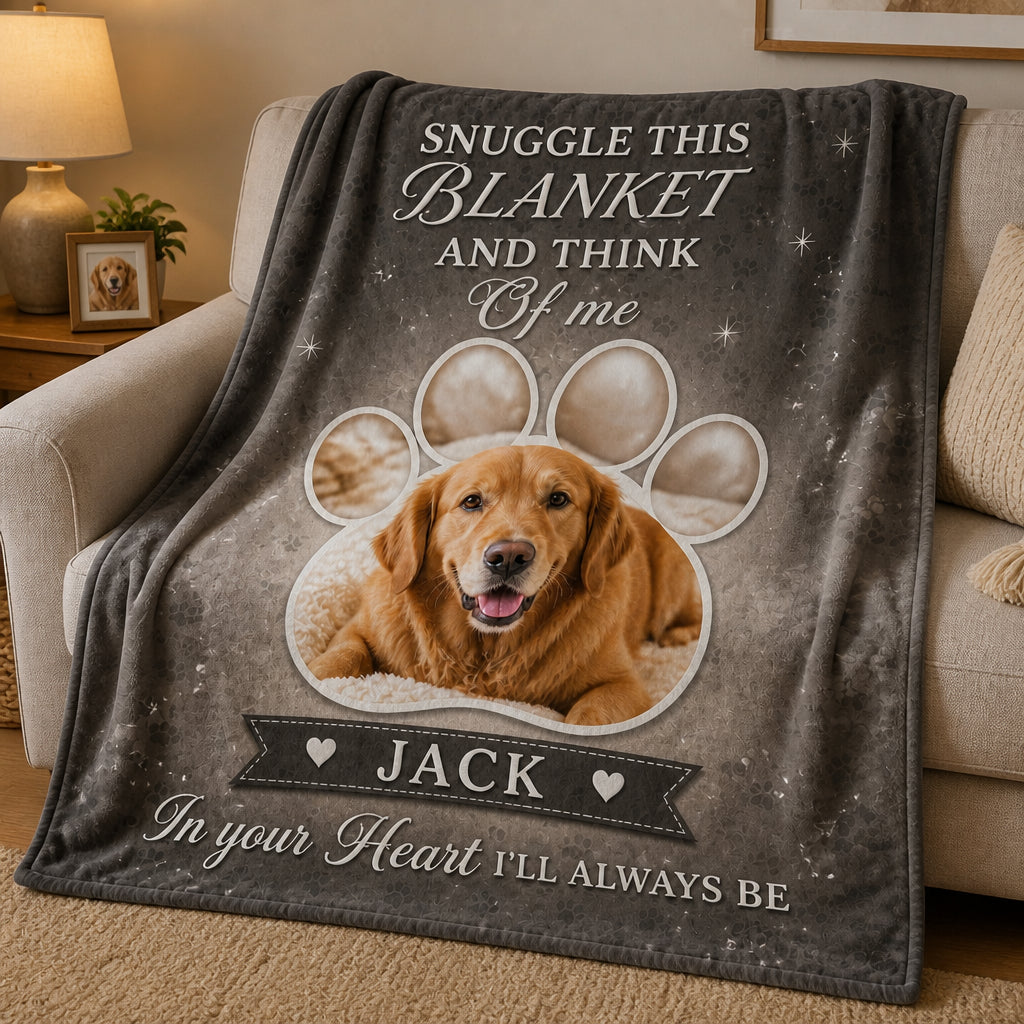 Pet Memorial Photo Blanket – Snuggle This Blanket And Think Of Me - Personalized Blanket cfae6d26-8e09-4bbb-8d66-fefc311921df.jpg