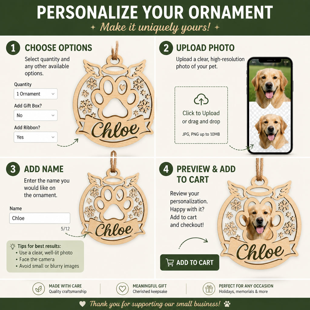 Angel Paw Snowflake Pet Memorial Name Ornament - Personalized Laser Cut Custom Shape Ornament cfb94cac-e666-471d-863d-ea317f9ada7c.jpg