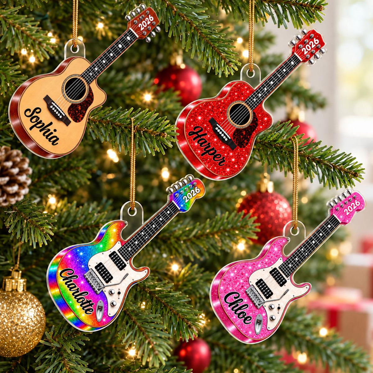 Personalized Guitar Christmas Ornament, Custom Name Acrylic Ornament, Guitar Player Gift, Musician Christmas Gift, Guitarist Keepsake cffbdc46-0b84-46d9-8199-f2ef14821954-1.jpg
